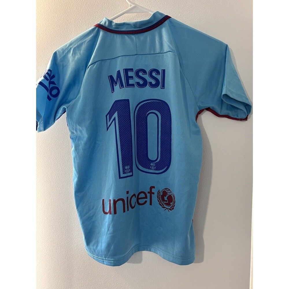 Nike Dry-Fit Lionel Messi #10 FC Barcelona 2017 Away Jersey Youth Small 140